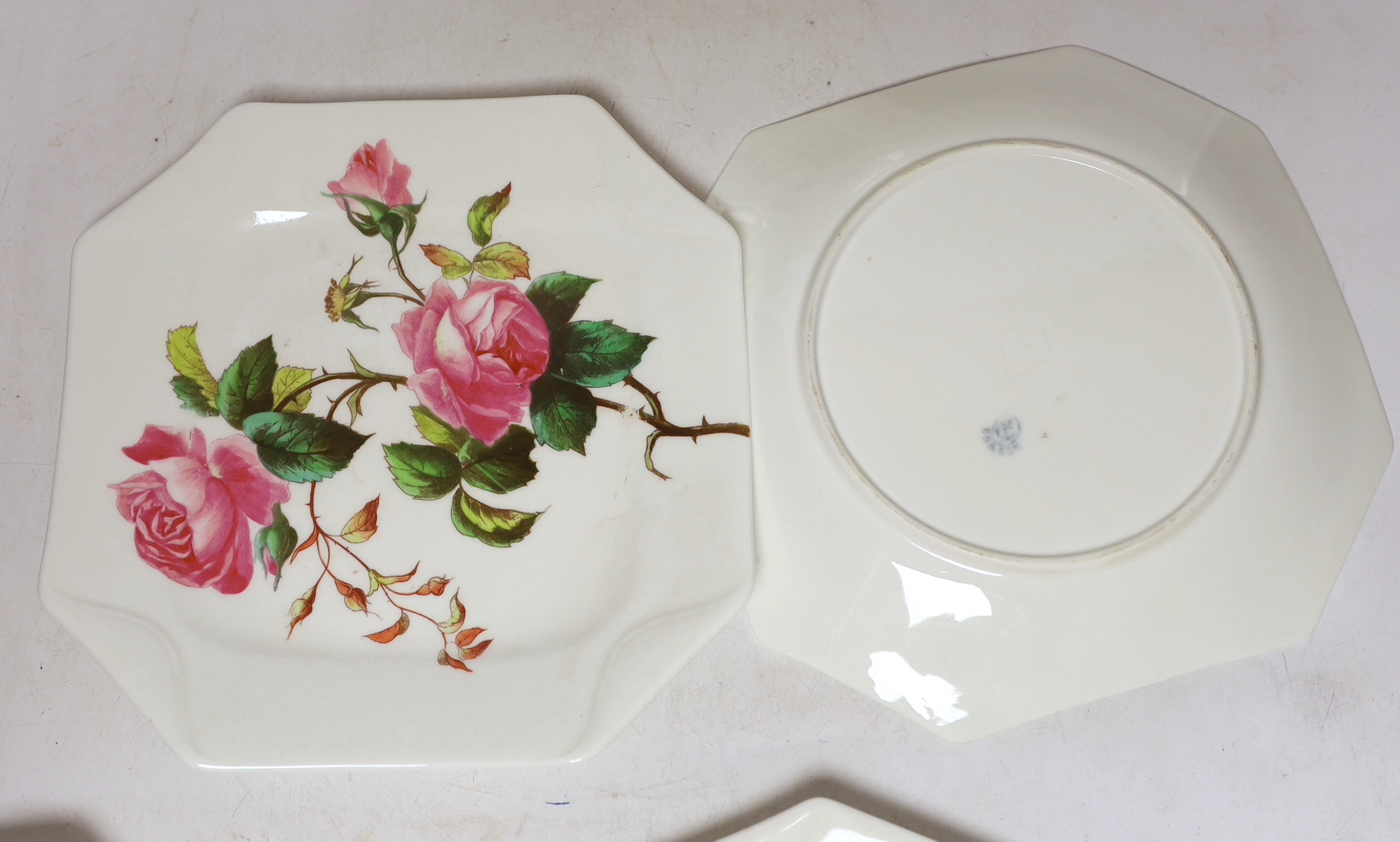 A set of six S. Bridgewood botanical handpainted plates